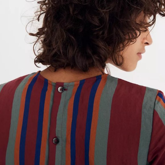 Madewell Button-Back Tie Tee in Rosalinda Stripe - Picture 11 of 11